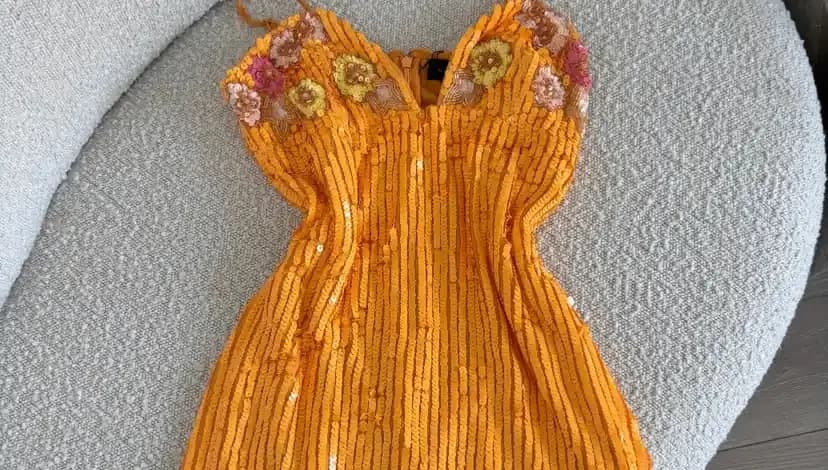 orange sequin bday dress